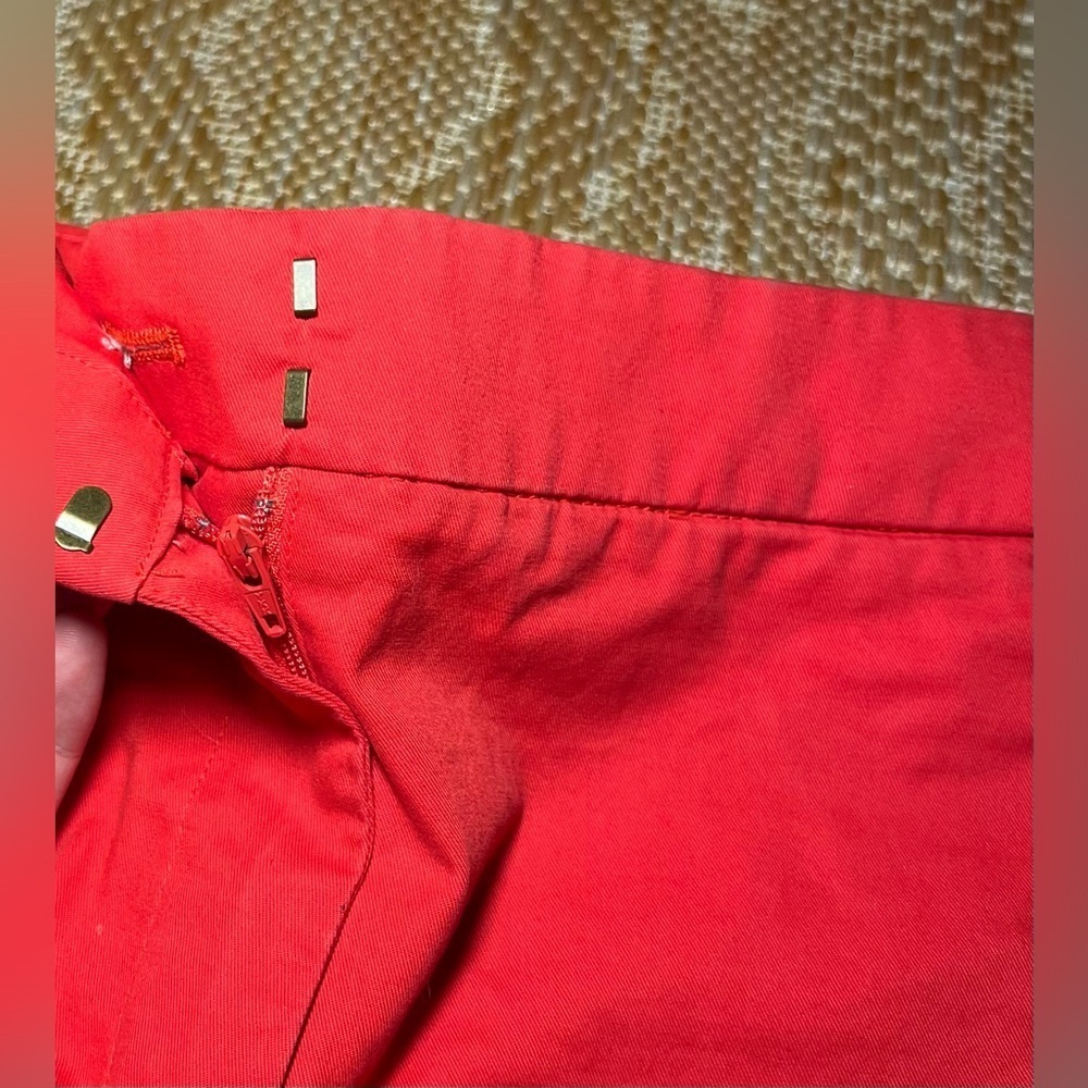J. Crew Women's Bright Red Stretch Dress Capri Pants,Size 00 - Picture 8 of 10